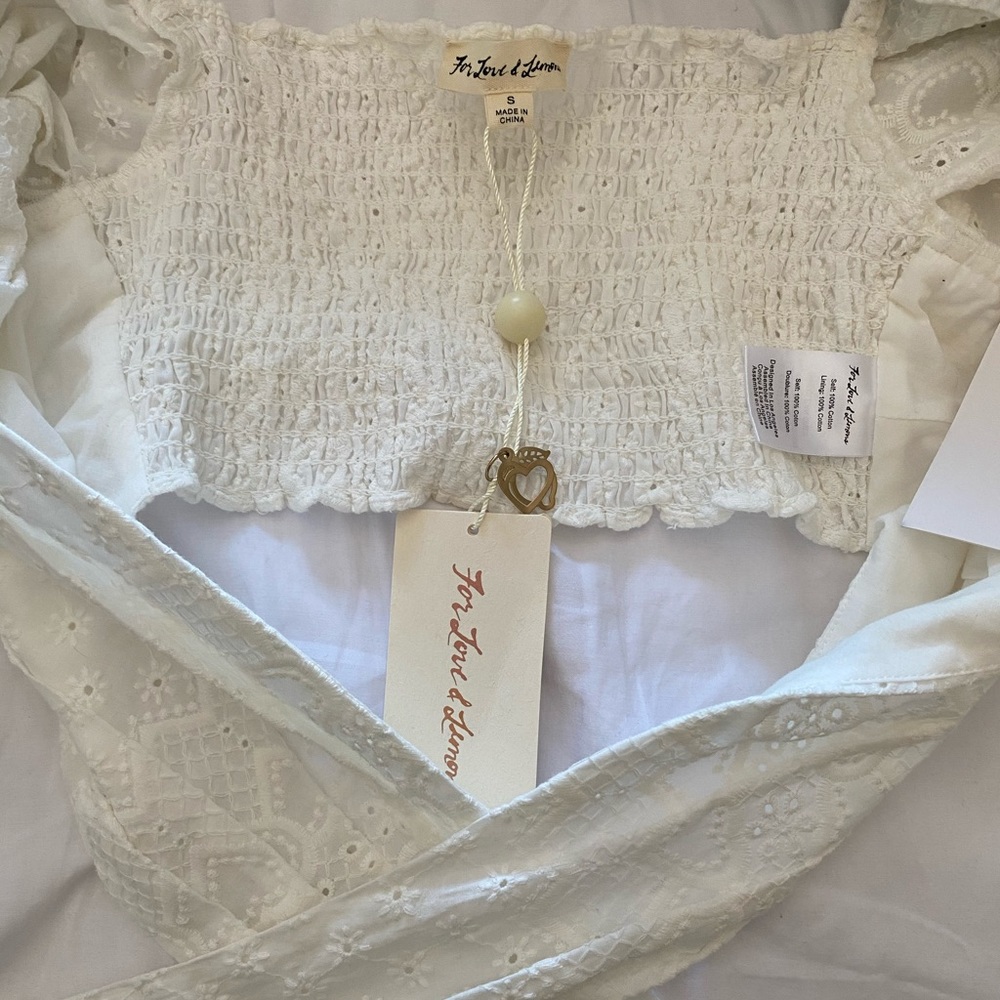 For Love and Lemons Charlotte Eyelet Wrap Top - Picture 4 of 4